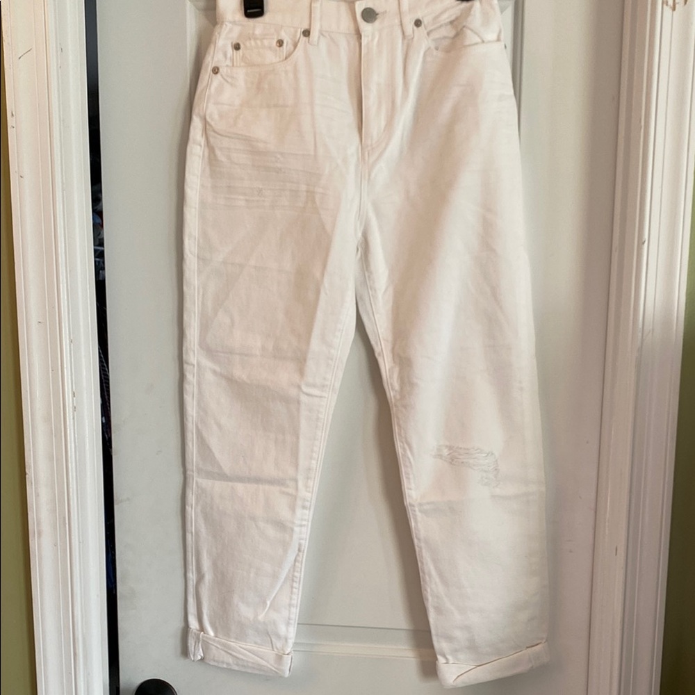 Loft Women's High Waist White Jeans